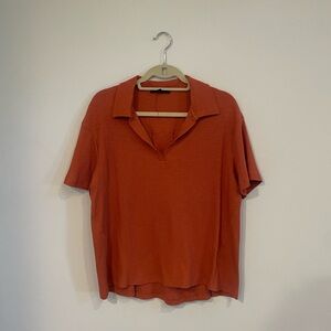 Oversized Buttonless Polo